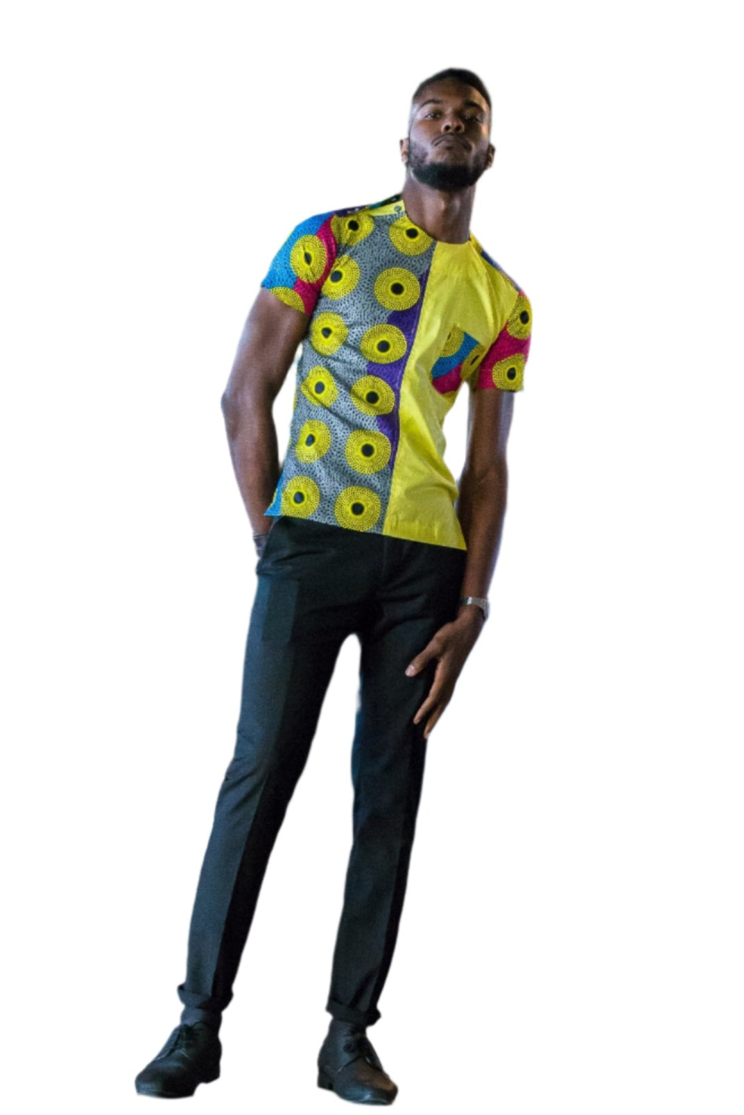 13. Tele(Abundant) Men's Ankara Short Sleeve Shirt