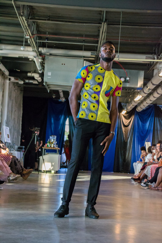 13. Tele(Abundant) Men's Ankara Short Sleeve Shirt