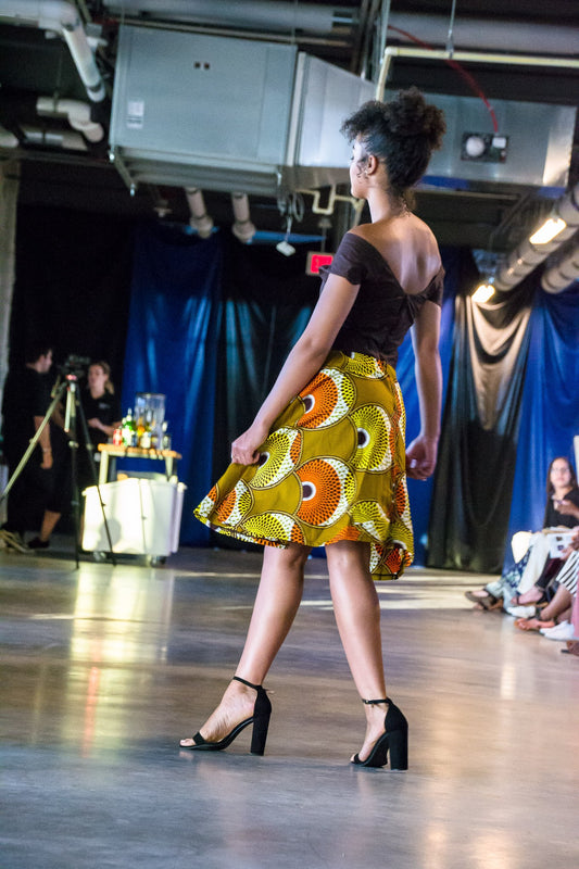 40. Zuri(Beautiful) Off-shoulder African Print Dress