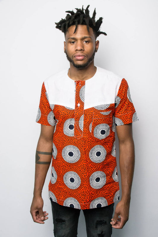 16. Poa (Cool) Ankara Short Sleeved Shirt