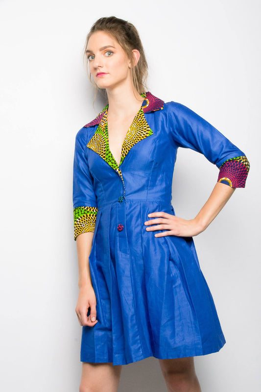 38. Ahuofe(Beauty) Dress with Ankara Print Embellishments