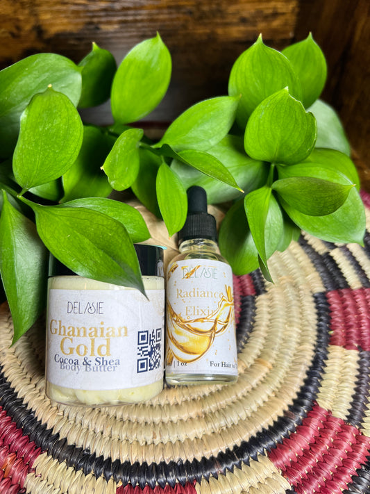 Ghanaian Gold Body Butter & Body Oil Travel Set