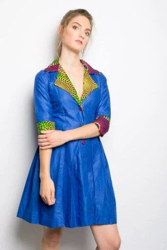 38. Ahuofe(Beauty) Dress with Ankara Print Embellishments