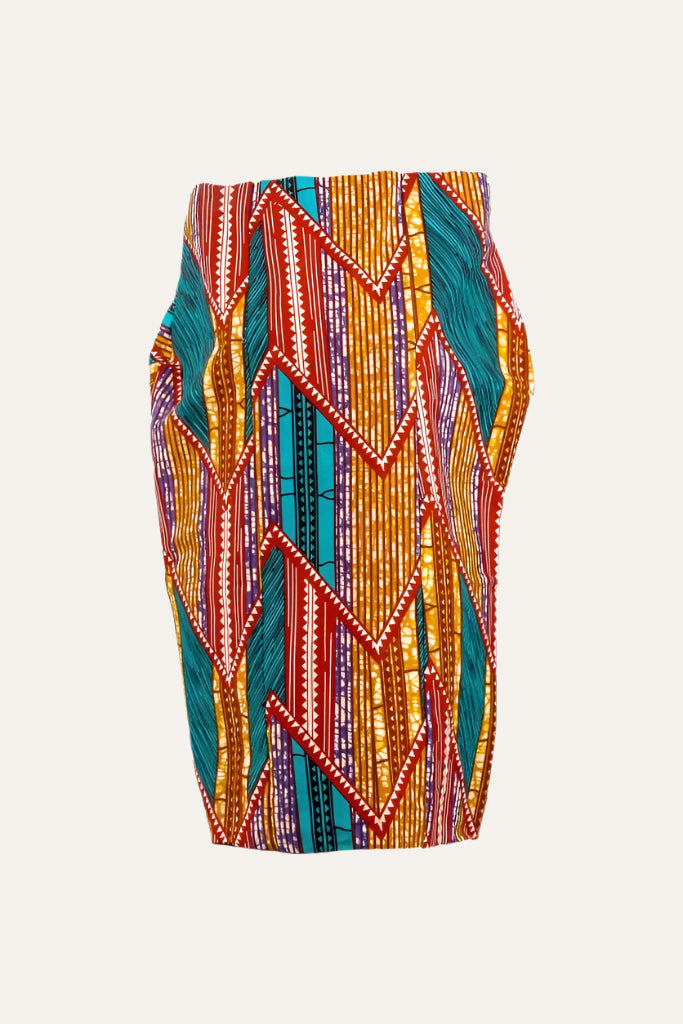 52. Famiye(Soon) African Ankara Pattern Pencil Skirt