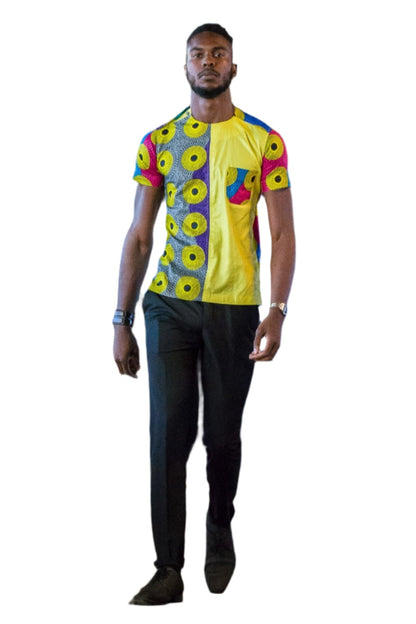 Tele(Abundant) Men's Ankara Short Sleeve Shirt