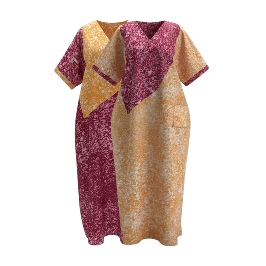 Blush and Honey Reversible Batik Moomoo Kaftan Maxi Dress