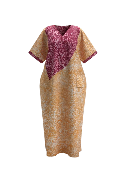 Blush and Honey Reversible Batik Moomoo Kaftan Maxi Dress
